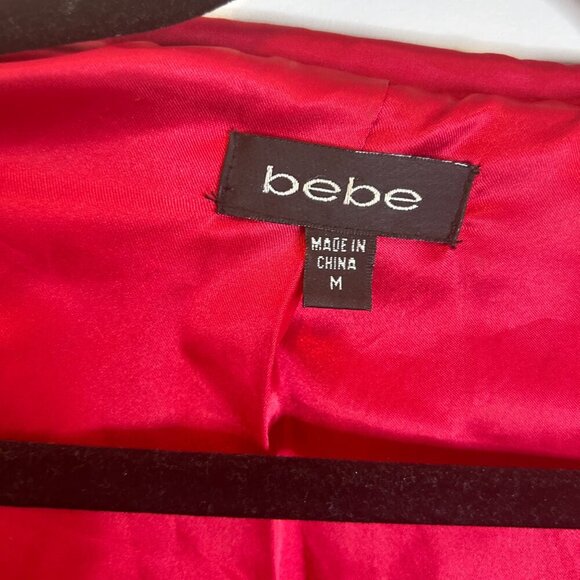 Bebe Barbie Hot Pink Satin‎ Trench Rain Coat Belted Button Up Sz M Bratz Midi - Picture 6 of 6